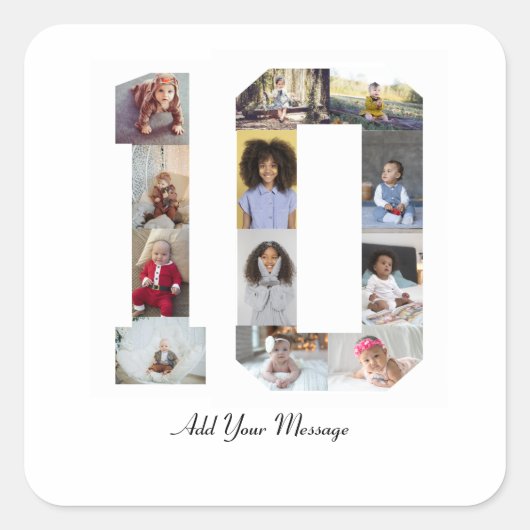Foto-collage nummer 10 vierkante sticker (Voorkant)
