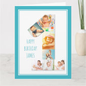 Foto Collage nummer 1 Jongen eerste verjaardag Kaart (Voorkant)