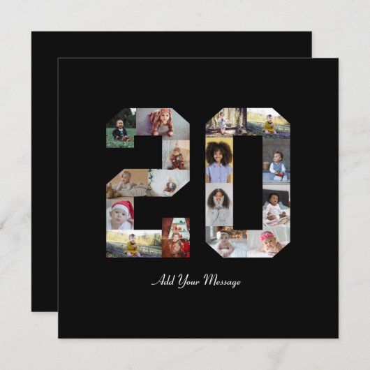 Foto collage nummer 20 bedankkaart (Voorkant / Achterkant)