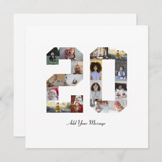 Foto-collage nummer 20 feestdagenkaart (Voorkant / Achterkant)