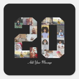 Foto-collage nummer 20 vierkante sticker