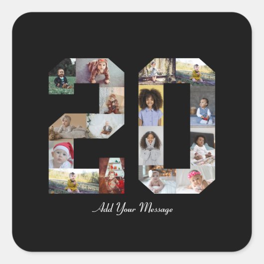 Foto-collage nummer 20 vierkante sticker (Voorkant)