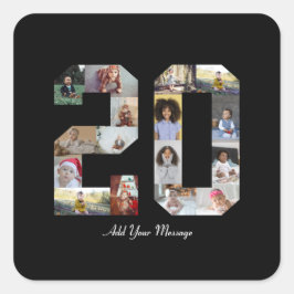 Foto-collage nummer 20 vierkante sticker