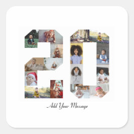 Foto-collage nummer 20 vierkante sticker