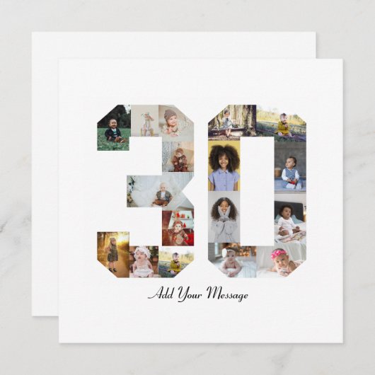Foto-collage nummer 30 bedankkaart (Voorkant / Achterkant)