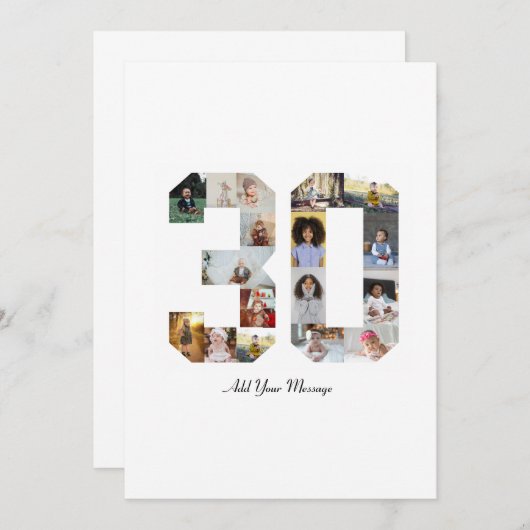 Foto collage nummer 30 bedankkaart (Voorkant / Achterkant)