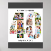 Foto Collage nummer 40 Aangepast 40e verjaardag Poster (Voorkant)