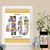 Foto Collage nummer 40 Aangepast 40e verjaardag Poster
