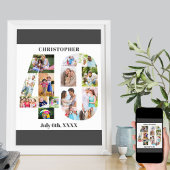 Foto Collage nummer 40 Aangepast 40e verjaardag Poster