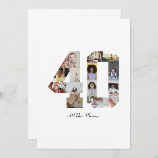 Foto-collage nummer 40 aankondiging (Voorkant / Achterkant)