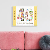 Foto Collage nummer 40 Neutraal 40e verjaardag Canvas Afdruk (Insitu (Woonkamer))