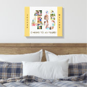 Foto Collage nummer 40 Neutraal 40e verjaardag Canvas Afdruk (Insitu (Slaapkamer))