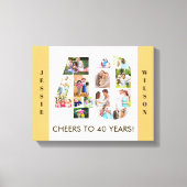 Foto Collage nummer 40 Neutraal 40e verjaardag Canvas Afdruk (Voorkant)