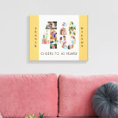 Foto Collage nummer 40 Neutraal 40e verjaardag Canvas Afdruk (Insitu (Woonkamer))