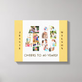 Foto Collage nummer 40 Neutraal 40e verjaardag Canvas Afdruk (Voorkant)