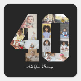 Foto-collage nummer 40 vierkante sticker