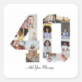 Foto-collage nummer 40 vierkante sticker