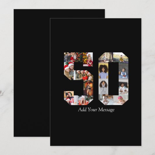 Foto-collage nummer 50 feestdagenkaart (Voorkant / Achterkant)