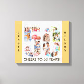 Foto Collage nummer 50 Neutraal 50e verjaardag Canvas Afdruk (Voorkant)