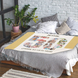 Foto Collage nummer 50 Neutraal 50e verjaardag Sherpa Deken