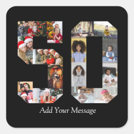Foto-collage nummer 50 vierkante sticker