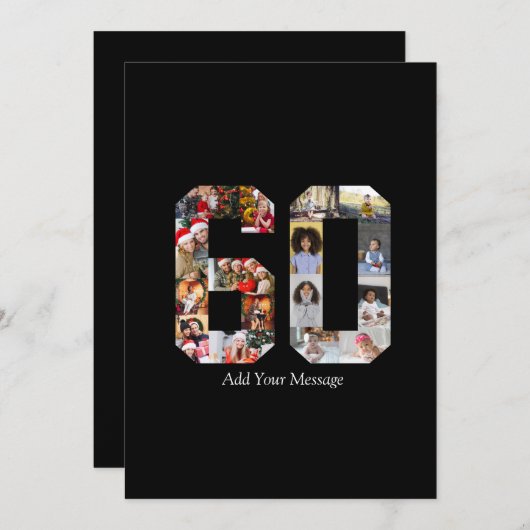 Foto-collage nummer 60 bedankkaart (Voorkant / Achterkant)