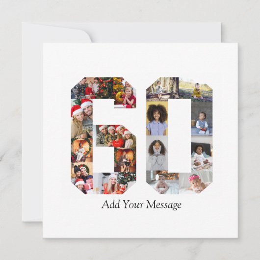 Foto collage nummer 60 bedankkaart (Voorkant)