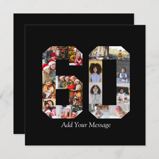 Foto collage nummer 60 bedankkaart (Voorkant / Achterkant)