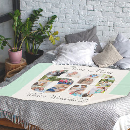 Foto Collage nummer 60 Shape Mint 60th Birthday Sherpa Deken