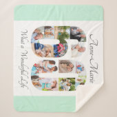 Foto Collage nummer 60 Shape Mint 60th Birthday Sherpa Deken (Voorkant)