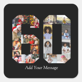 Foto-collage nummer 60 vierkante sticker
