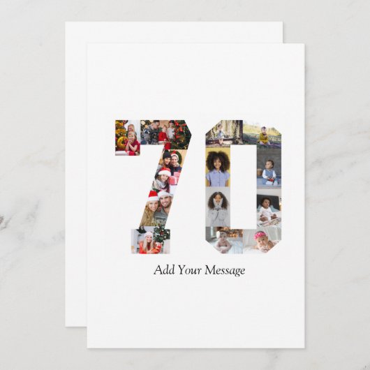 Foto collage nummer 70 bedankkaart (Voorkant / Achterkant)