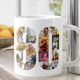 Foto Collage Nummer 80 - 80ste verjaardag Grote Koffiekop
