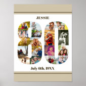 Foto Collage nummer 80 Aangepast 80e verjaardag Poster (Voorkant)