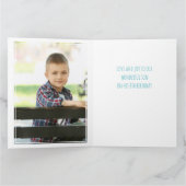 Foto Collage nummer 8 Blue 8th Birthday Card Kaart (Binnen)