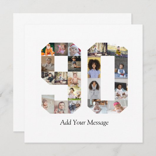 Foto collage nummer 90 bedankkaart (Voorkant / Achterkant)