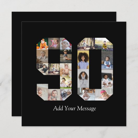 Foto-collage nummer 90 bedankkaart (Voorkant / Achterkant)