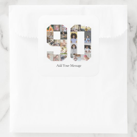 Foto-collage nummer 90 vierkante sticker (Tas)