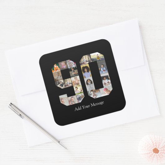 Foto-collage nummer 90 vierkante sticker (Envelop)