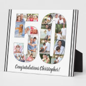 Foto Collage Omgekeerd nummer 50 Birthday Fotoplaat (Zijkant)