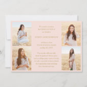 Foto Collage & Onderschriften Blush Roze Afstudere Aankondiging (Achterkant)