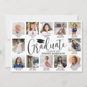 Foto Collage & Onderschriften Trendy Script Afstud Aankondiging (Voorkant)