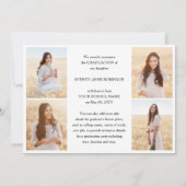 Foto Collage & Onderschriften Trendy Script Afstud Aankondiging (Achterkant)