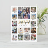 Foto Collage & onderschriften Wat een jaar Gold Wh Feestdagenkaart (Staand voorkant)