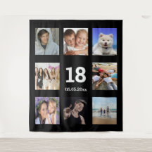 Foto collage op maat voor 18e verjaardag zwarte ma