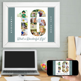 Foto collage op nummer 16 Vorm voor 16e verjaardag Poster