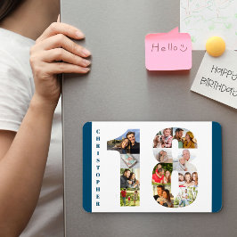 Foto collage op nummer 18 - 18e verjaardag magneet