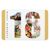 Foto Collage op nummer 18 Happy 18th Birthday Magneet (Horizontaal)