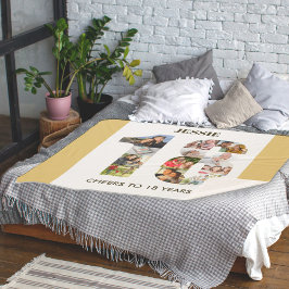 Foto collage op nummer 18 Neutraal 18e verjaardag Sherpa Deken