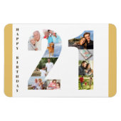 Foto Collage op nummer 21 Happy 21st Birthday Magneet (Horizontaal)